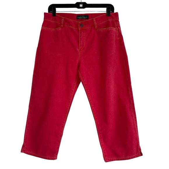 2/$30 Lauren Ralph Lauren Red Denim Capri Pants - Picture 1 of 11